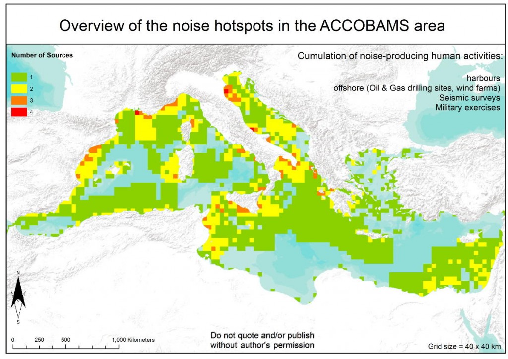 Overview of noise hotspots in the ACCOBAMS area